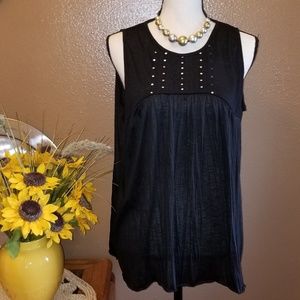 (5 for $25) BLACK SEQUIN TANK BLOUSE